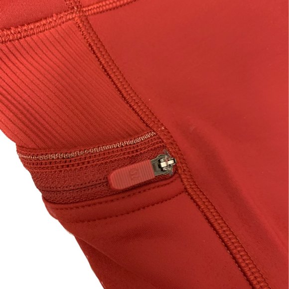 Lululemon Keep The Fleece Tight 28" Dark Sport Red leggings - Picture 4 of 9